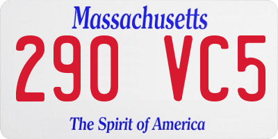 MA license plate 290VC5