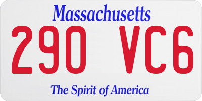 MA license plate 290VC6
