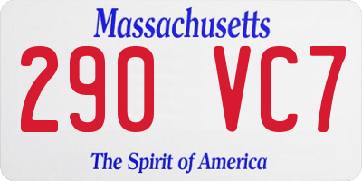 MA license plate 290VC7
