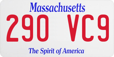 MA license plate 290VC9