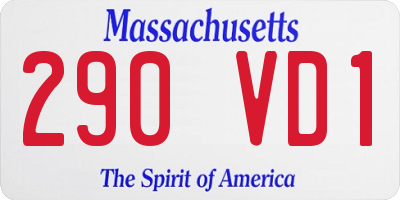 MA license plate 290VD1