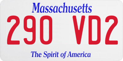 MA license plate 290VD2