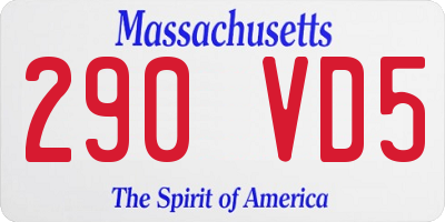 MA license plate 290VD5