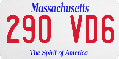 MA license plate 290VD6