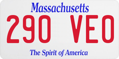MA license plate 290VE0