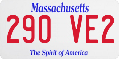 MA license plate 290VE2