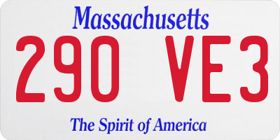 MA license plate 290VE3