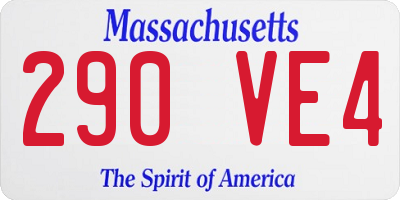 MA license plate 290VE4