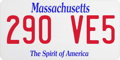 MA license plate 290VE5