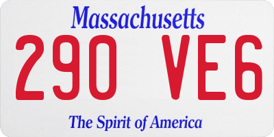 MA license plate 290VE6