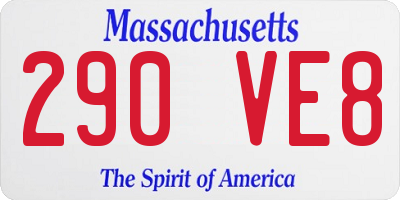 MA license plate 290VE8