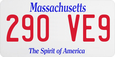 MA license plate 290VE9