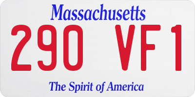 MA license plate 290VF1