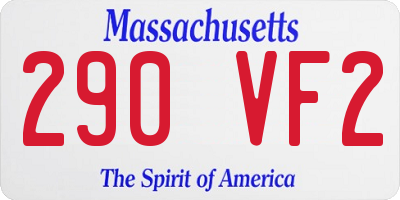 MA license plate 290VF2