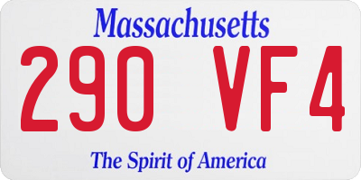 MA license plate 290VF4