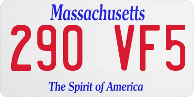 MA license plate 290VF5