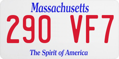 MA license plate 290VF7