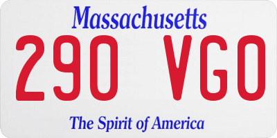 MA license plate 290VG0
