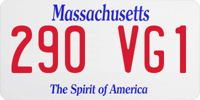 MA license plate 290VG1