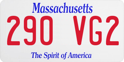 MA license plate 290VG2
