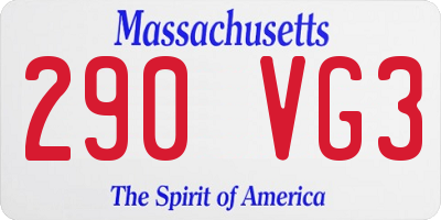 MA license plate 290VG3
