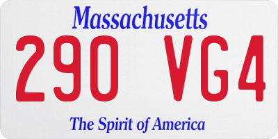 MA license plate 290VG4