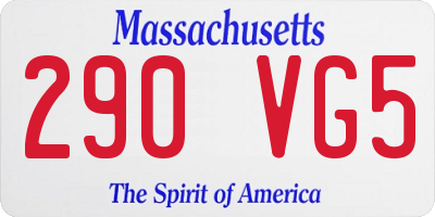MA license plate 290VG5