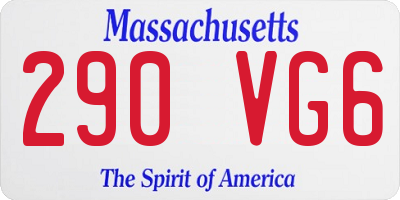 MA license plate 290VG6