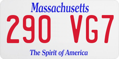 MA license plate 290VG7