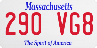 MA license plate 290VG8