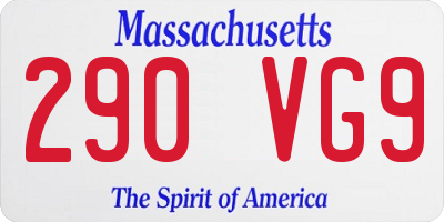 MA license plate 290VG9