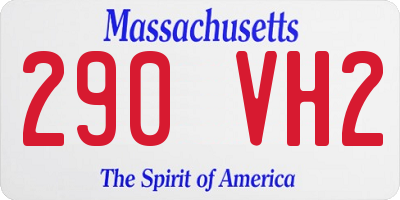 MA license plate 290VH2