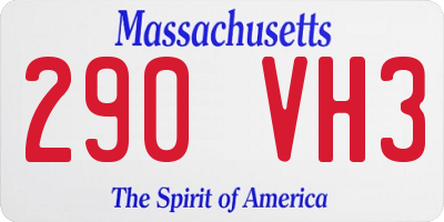 MA license plate 290VH3
