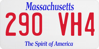 MA license plate 290VH4