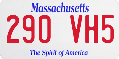 MA license plate 290VH5