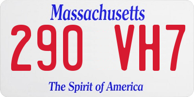 MA license plate 290VH7