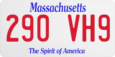 MA license plate 290VH9