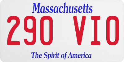 MA license plate 290VI0