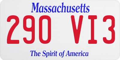 MA license plate 290VI3
