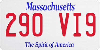 MA license plate 290VI9