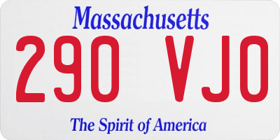 MA license plate 290VJ0