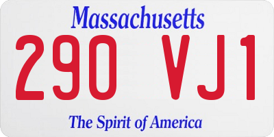 MA license plate 290VJ1