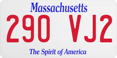 MA license plate 290VJ2