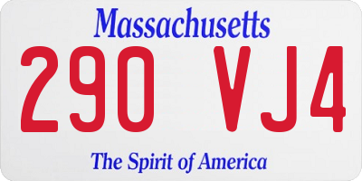 MA license plate 290VJ4