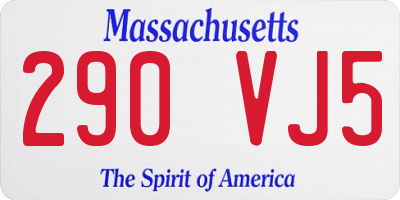 MA license plate 290VJ5