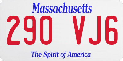 MA license plate 290VJ6
