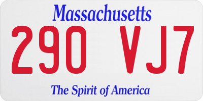MA license plate 290VJ7