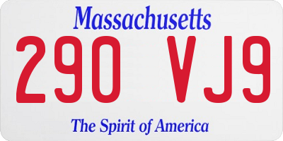 MA license plate 290VJ9