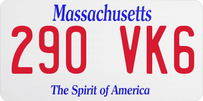 MA license plate 290VK6
