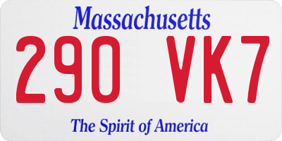 MA license plate 290VK7